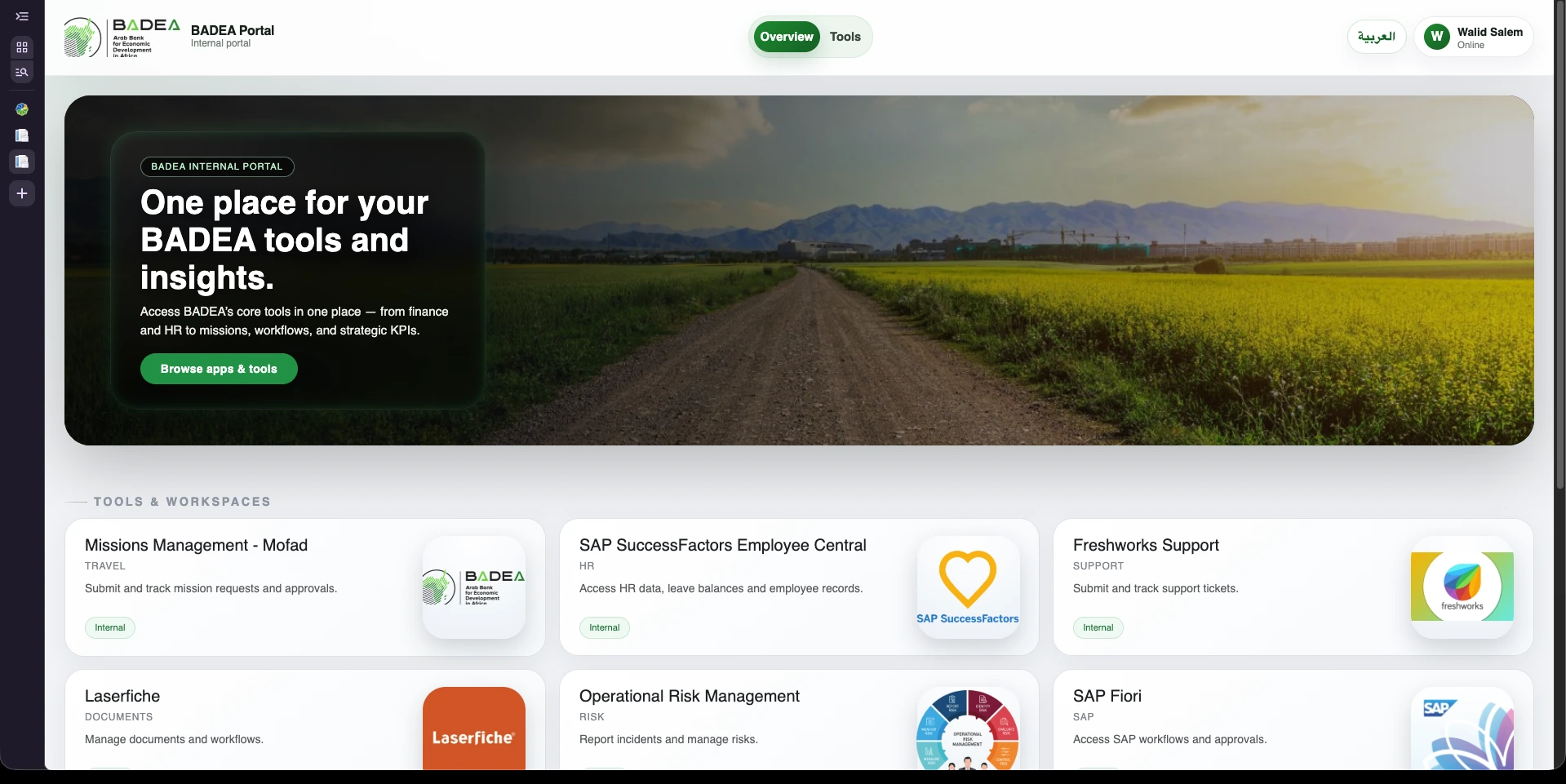 BADEA internal portal overview